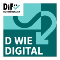 Icon Pfeil mit Aufschrift ,,D wie Digital"