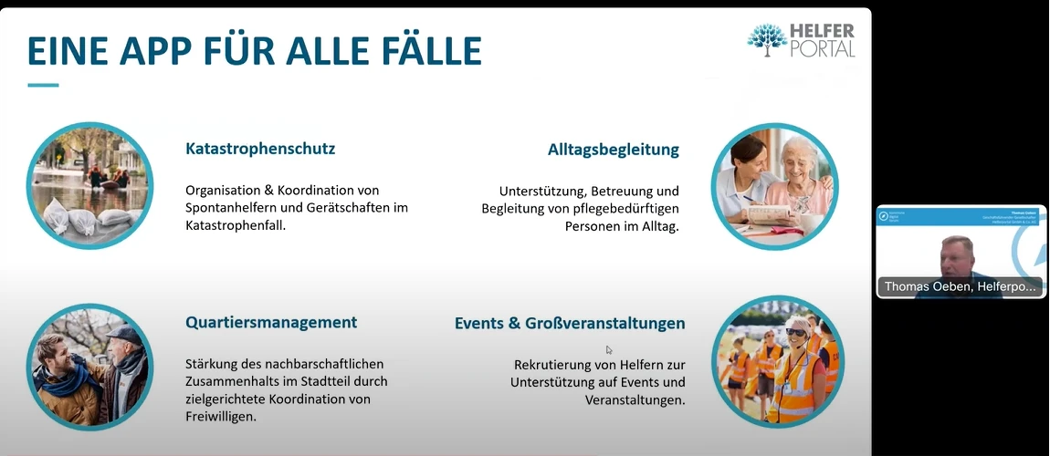 Helferportal App Funktionen &Uuml;bersicht