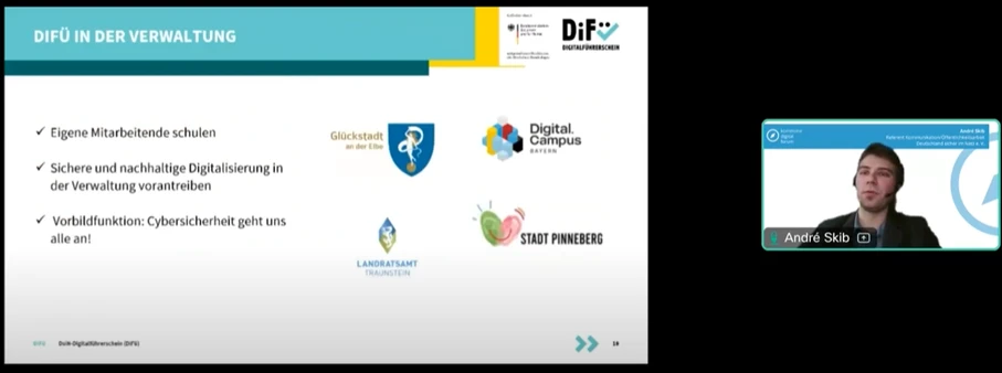 Pr&auml;sentationsfolie ,,DIF&Uuml; in der Verwaltung"