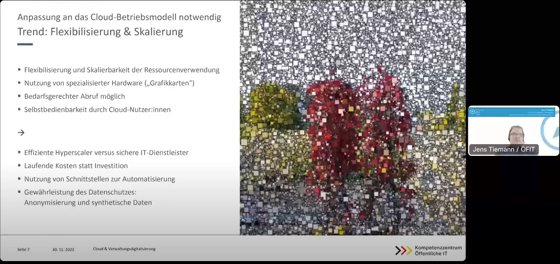 Powerpointfolie zum Thema Trends bei der Digitalisierung in Behörden